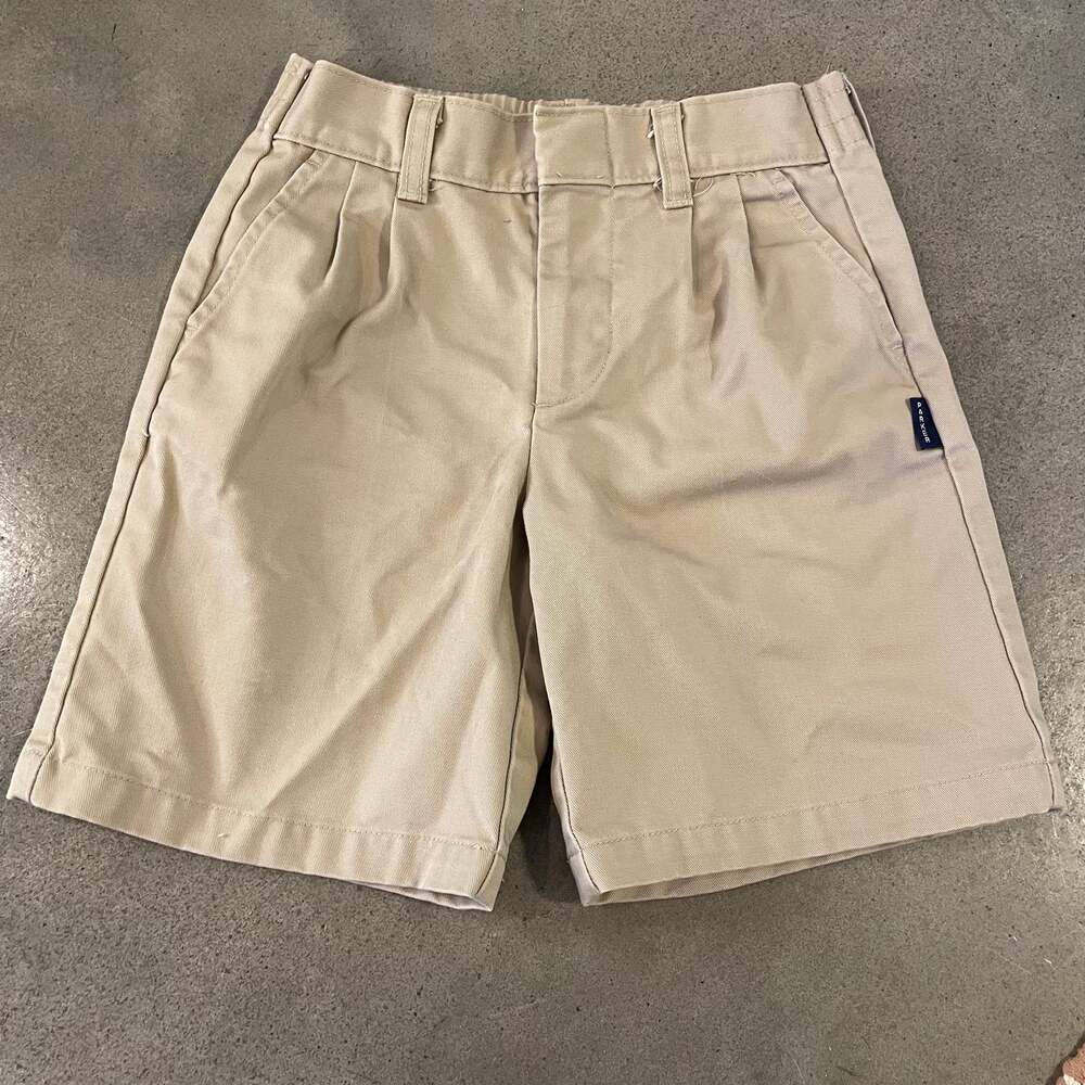 Parker school uniform khaki classic chino flat front shorts boys 6 Regular